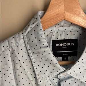 Bonobos Men's Medium Slim Fit Polka Dot Short Sleeve Shirt
